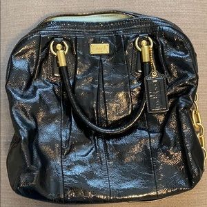 Coach patent leather shoulder bag